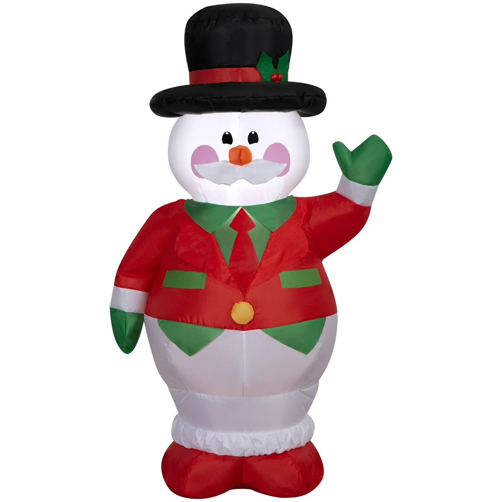 Snowman with Top Hat Christmas Airblown Yard Inflatable 4 feet by Holiday Time